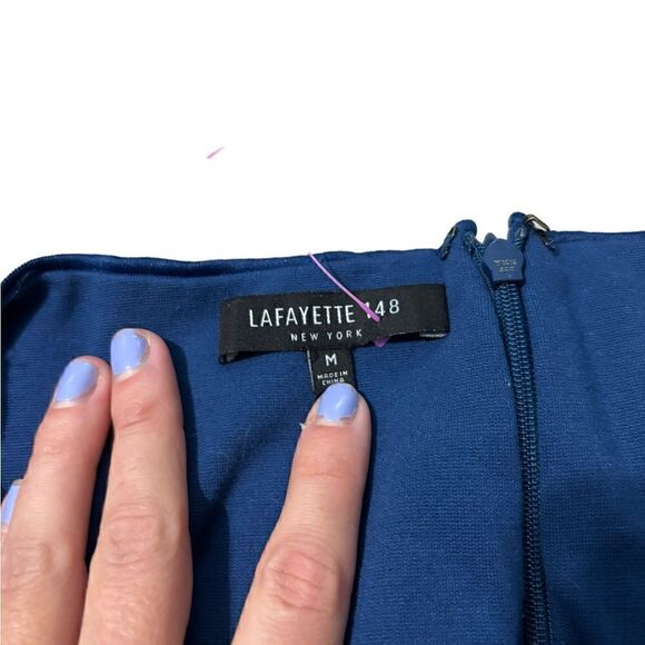 Lafayette 148 New York Square Neckline Midi Length Dress - Picture 6 of 7